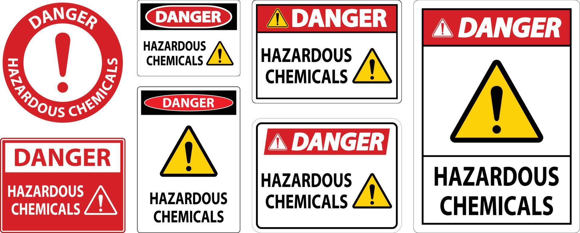 Danger Hazardous Chemicals Sign On White Background vector