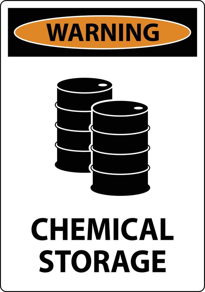 Warning Chemical Storage On White Background vector