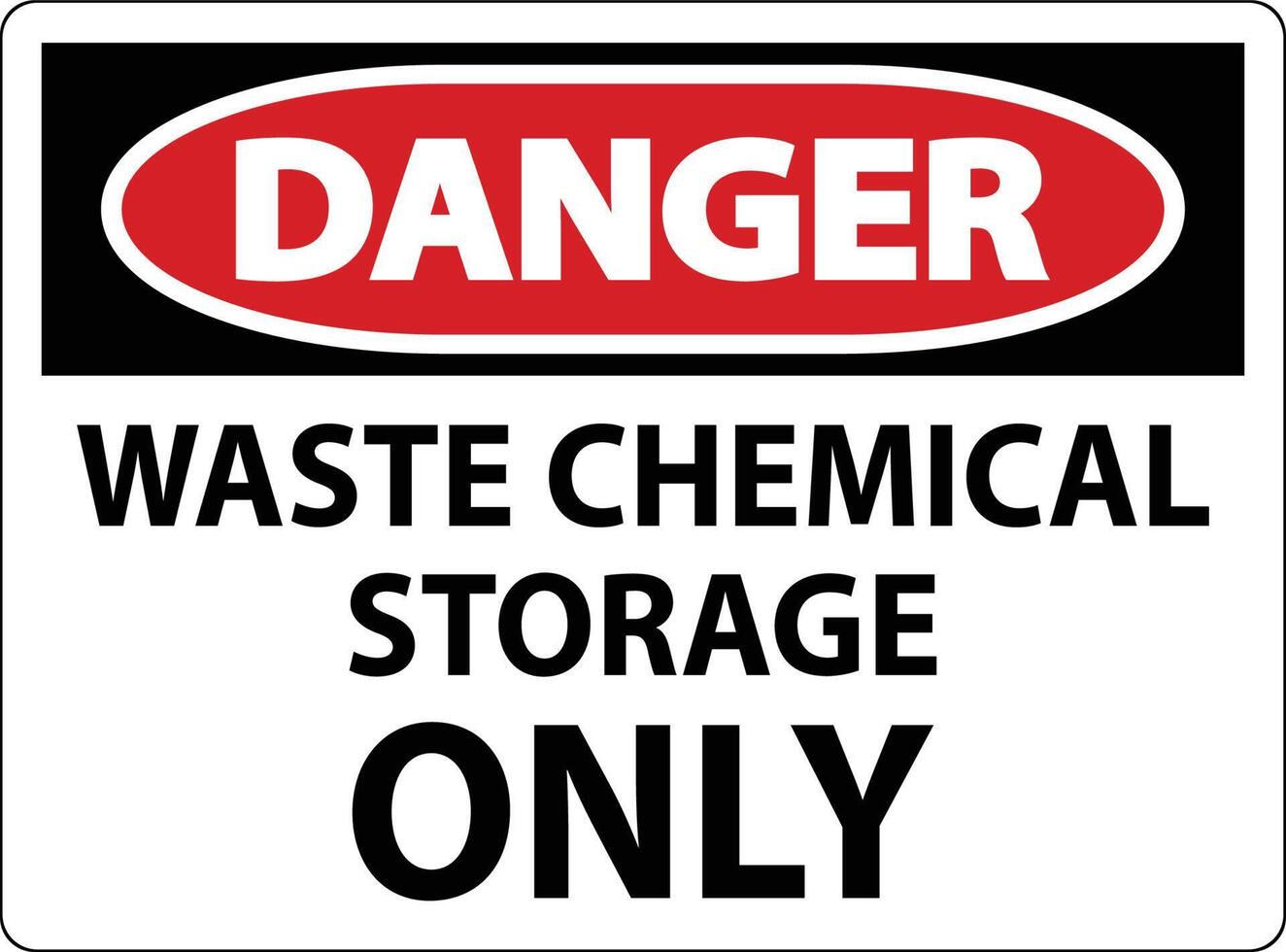 Danger Waste Chemical Storage Only On White Background vector
