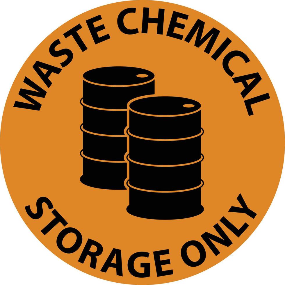 Warning Waste Chemical Storage Only On White Background vector