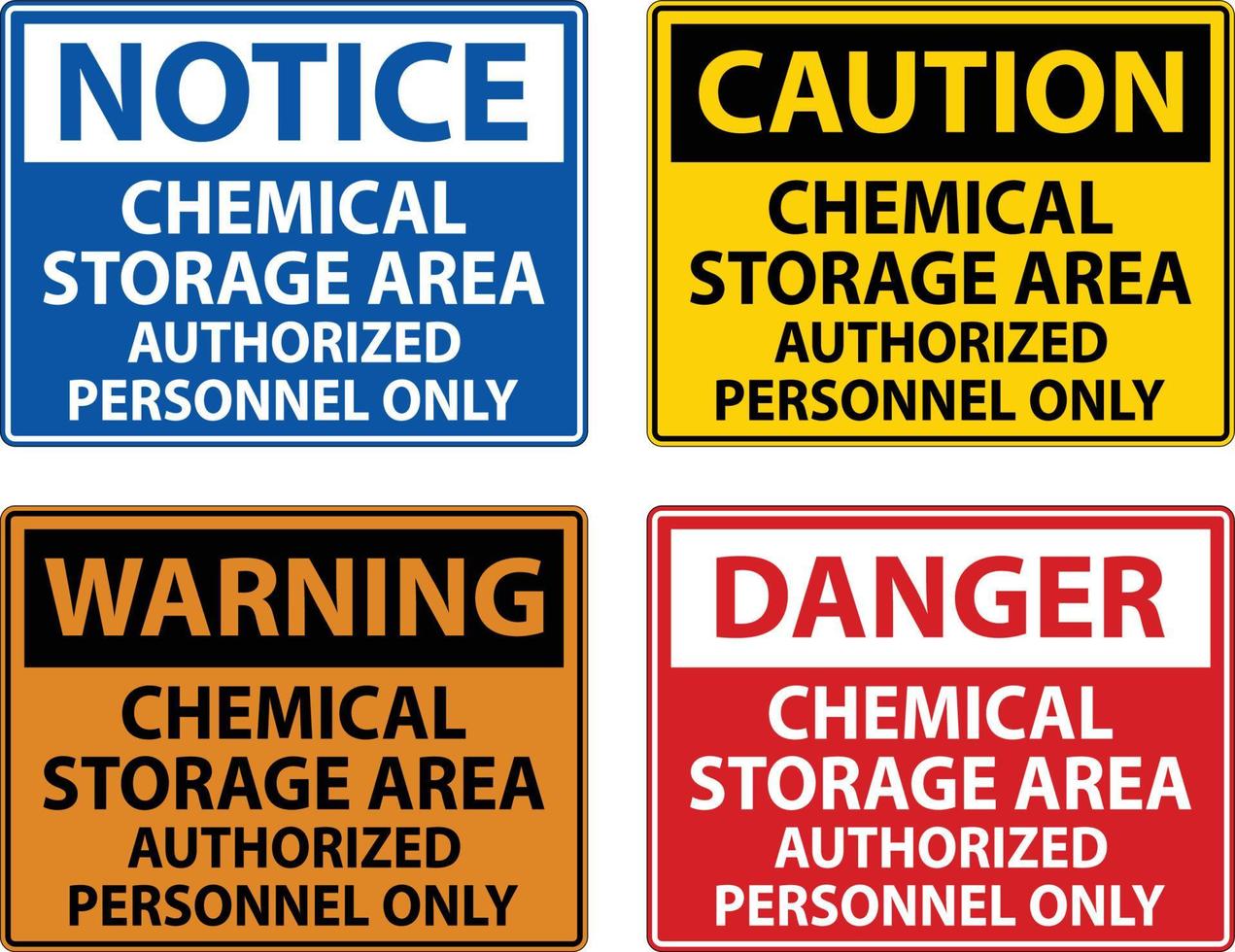 Chemical Storage Area Authorized Personnel Only Symbol Sign vector