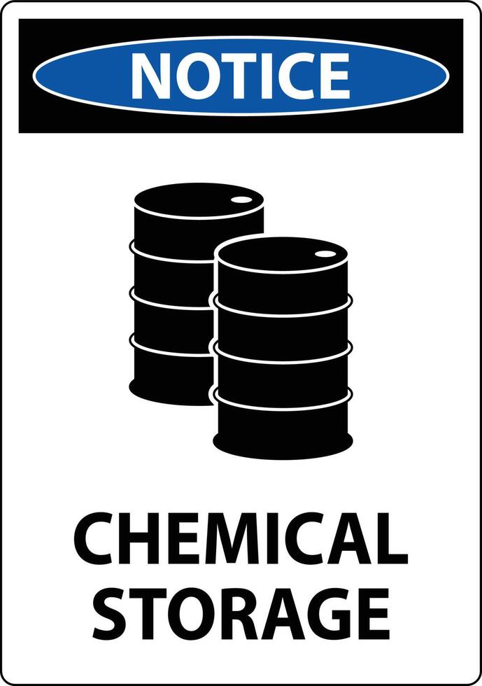 Notice Chemical Storage On White Background vector