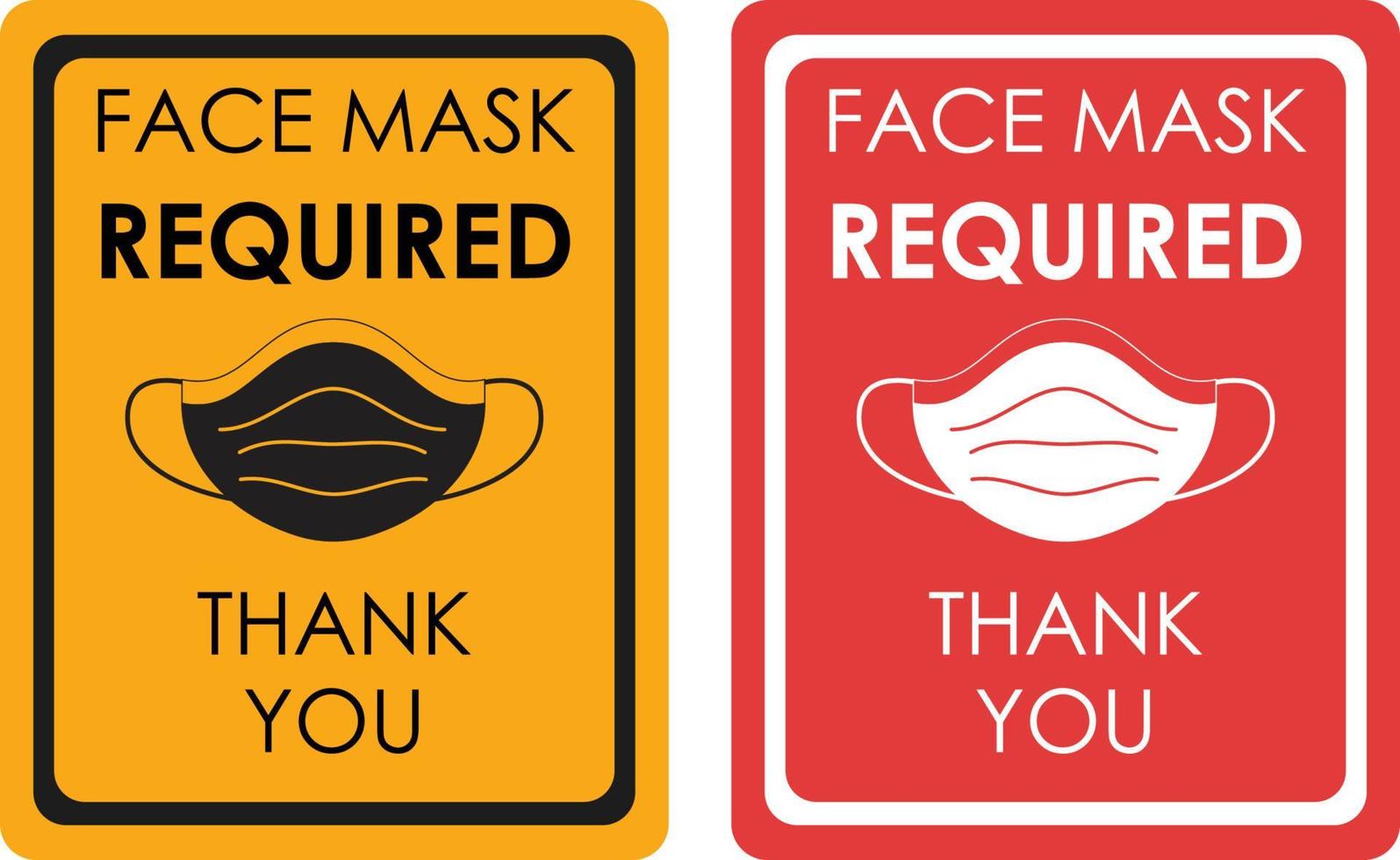 cartel de atención vector máscara facial requerida ilustración