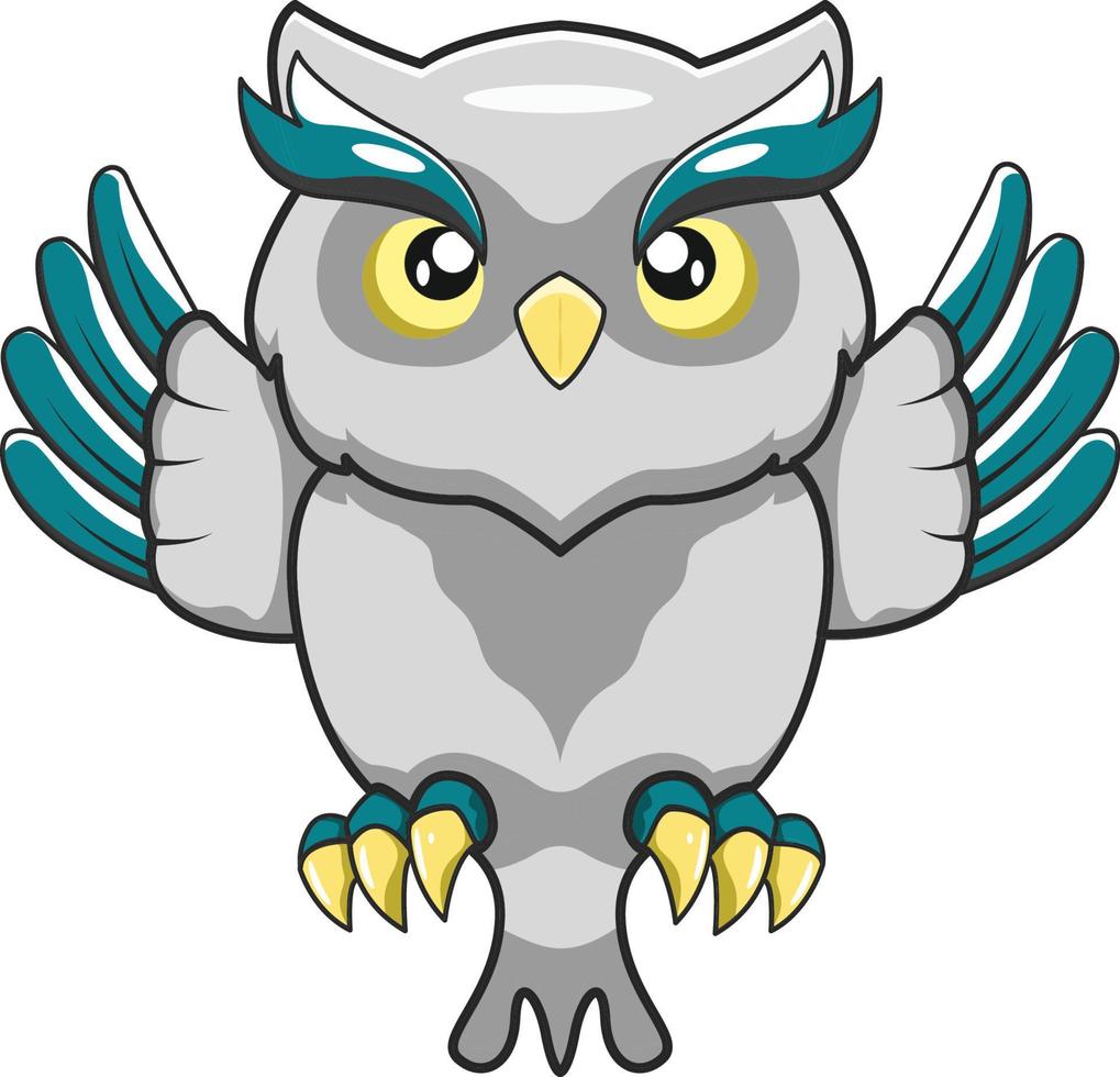 Cute owl mascot cartoon illustration. flat cartoon style Free Vector