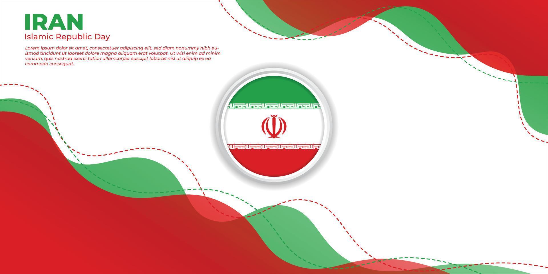 Islamic Republic Day of Iran vector illustration. Red and green abstract background design.