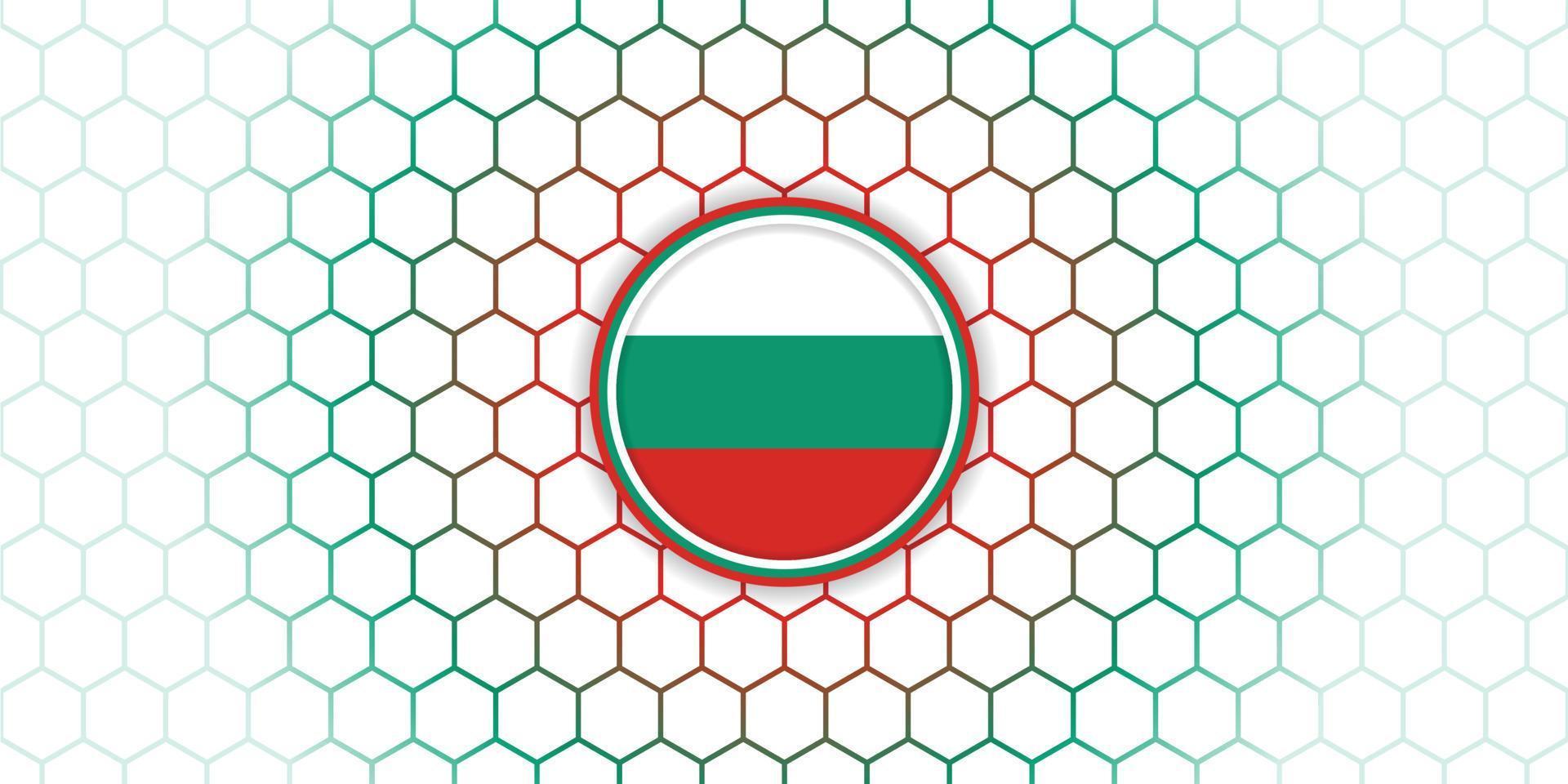 bulgaria emblema bandera vector ilustración con fondo hexagonal.