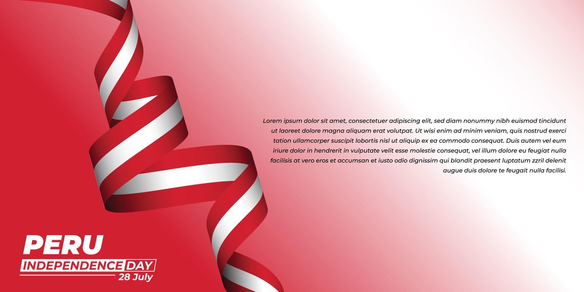 Peru Independence day with Flying Peru flag design vector