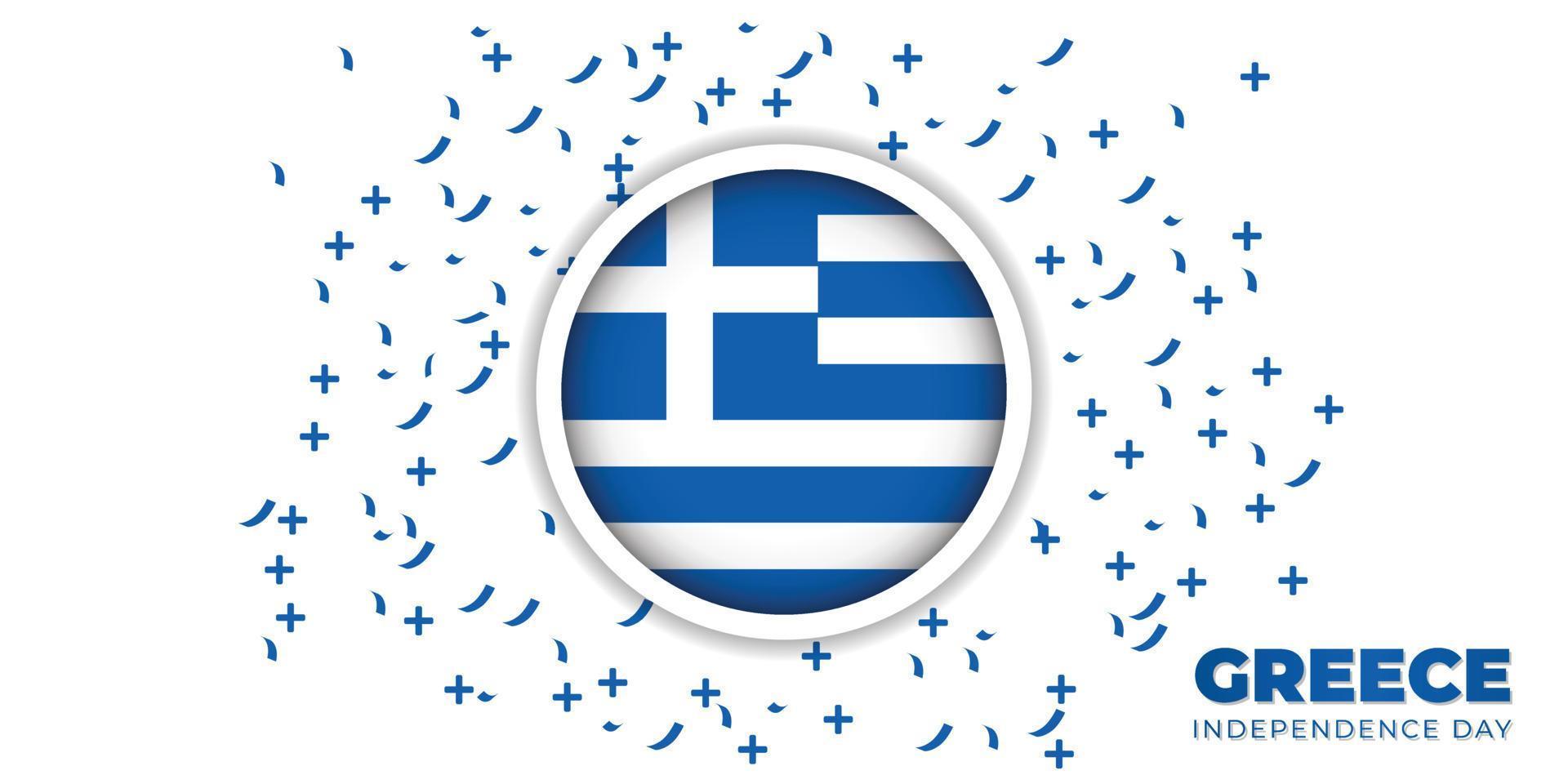 Grecia emblema bandera vector ilustración.