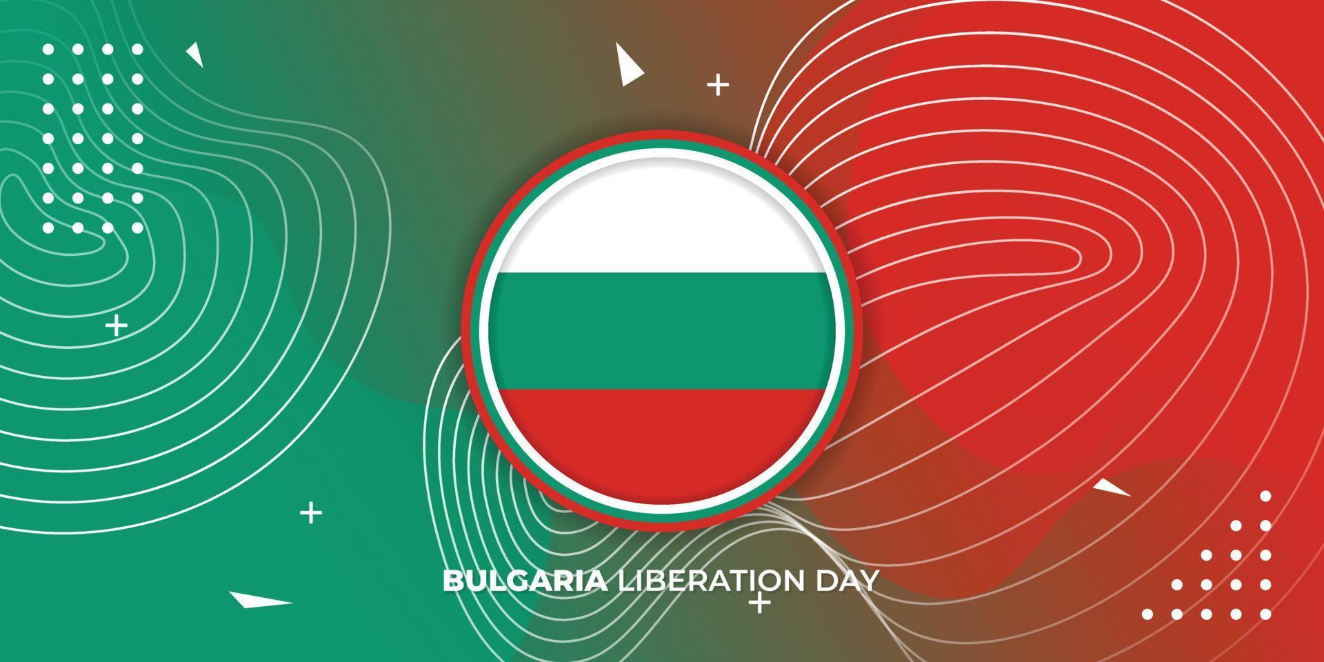 Bulgaria emblem flag vector illustration with abstract background.