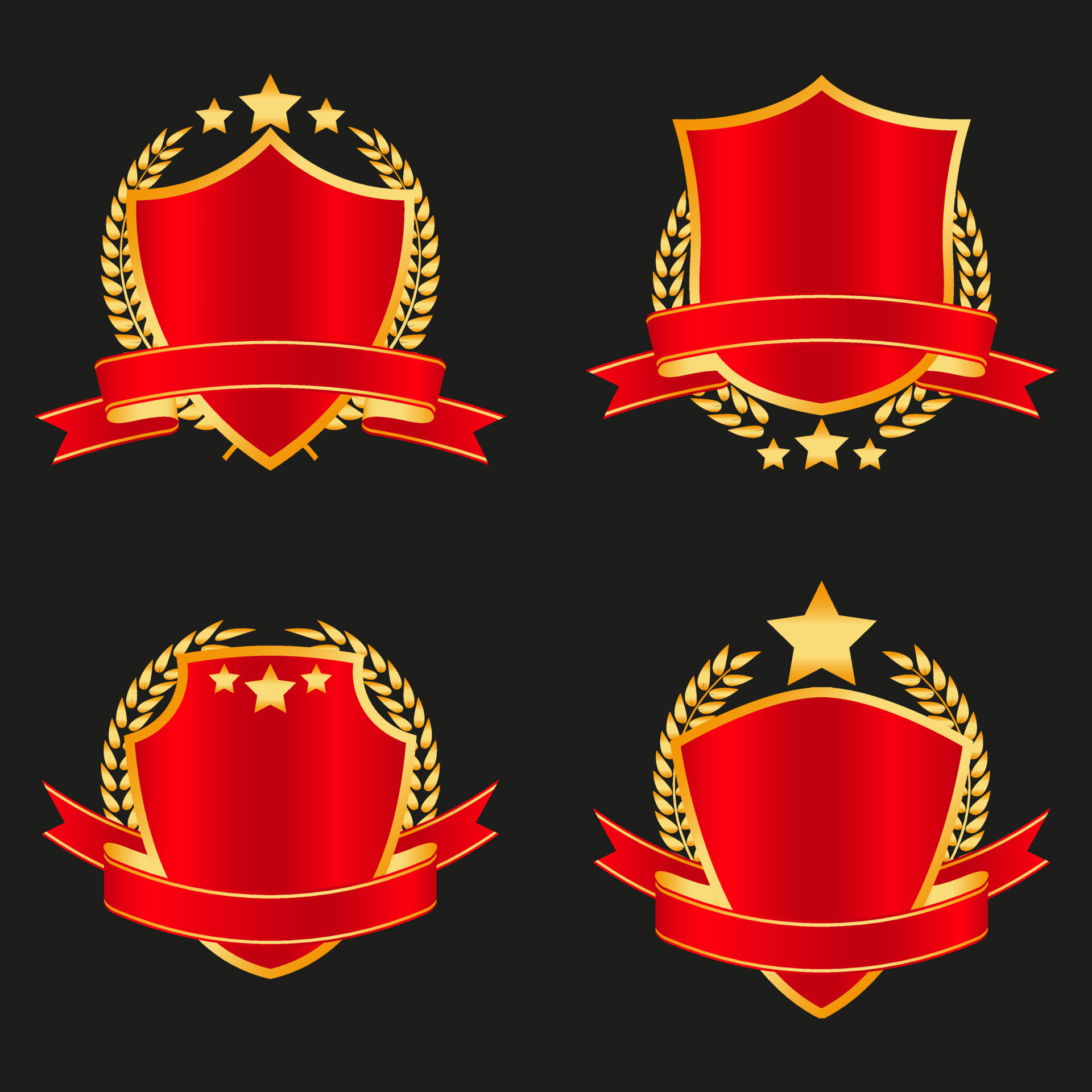 royal red shield with golden frame logo and emblem by vector design 5860855 Vector Art at Vecteezy