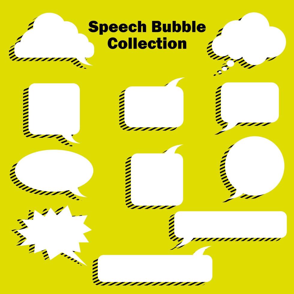 colección de burbujas de voz con sombra por diseño vectorial vector