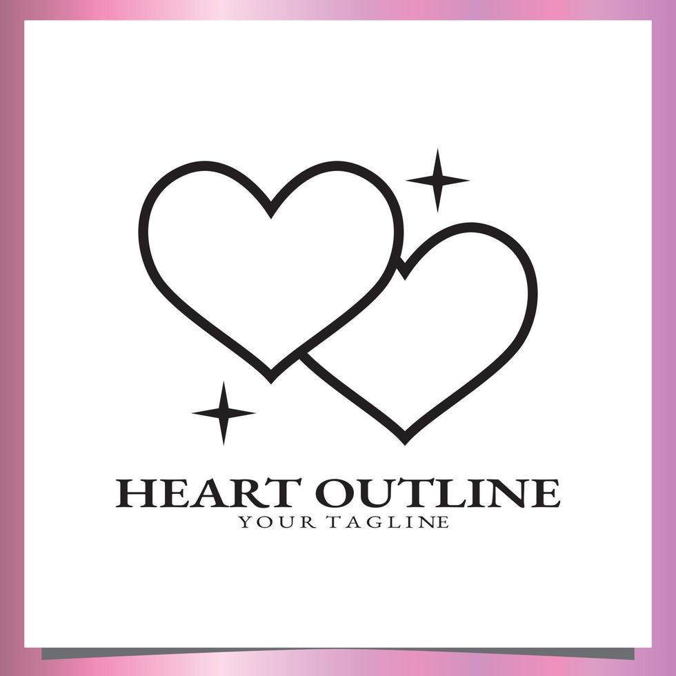 Black outline heart logo premium elegant template vector eps 10