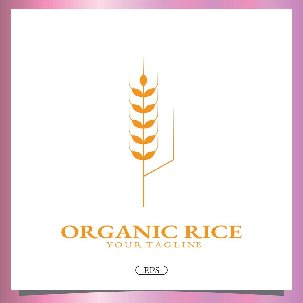 organic rice logo premium elegant template vector eps 10