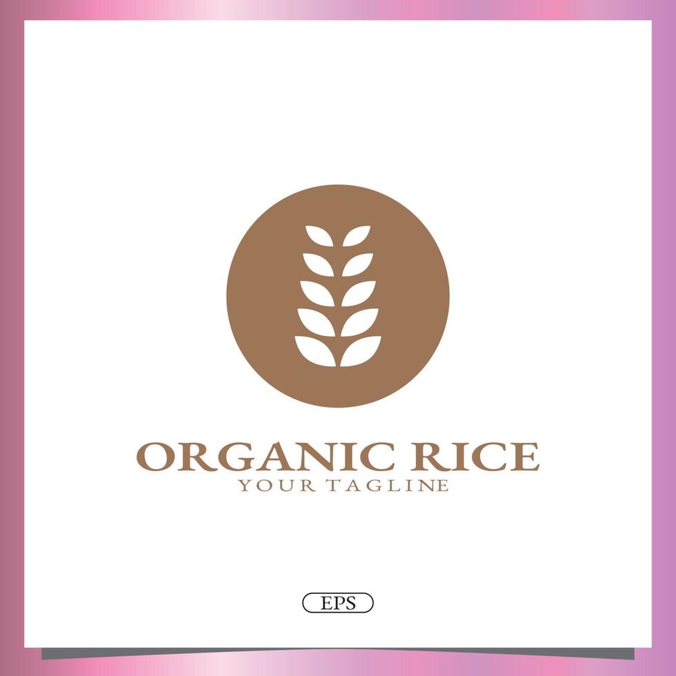 organic rice logo premium elegant template vector eps 10