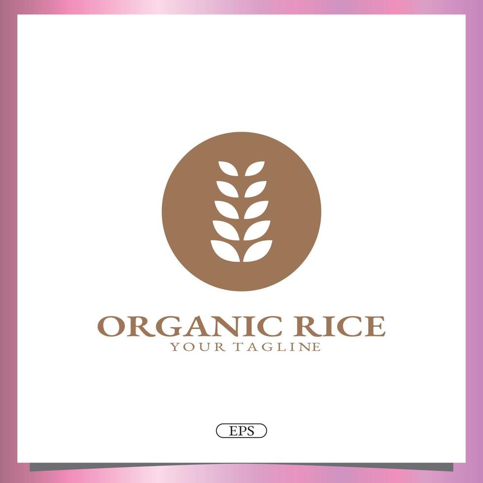 organic rice logo premium elegant template vector eps 10