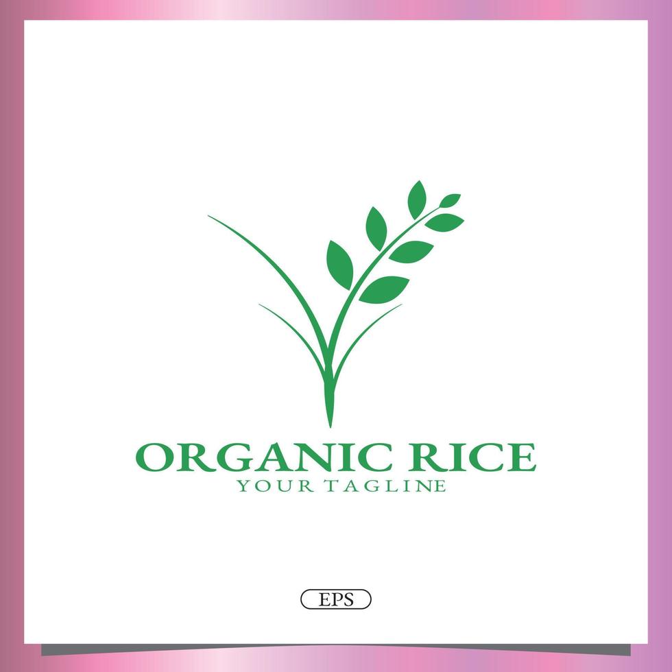 organic rice logo premium elegant template vector eps 10