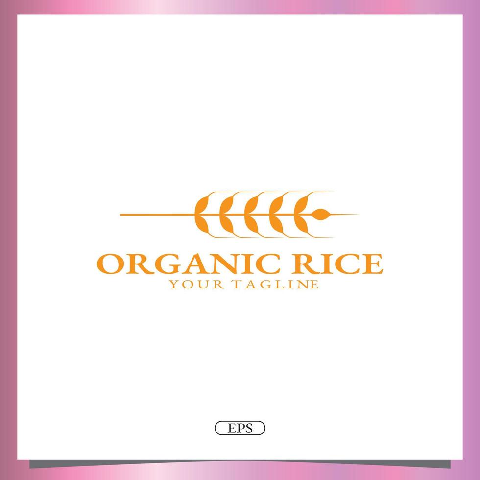 organic rice logo premium elegant template vector eps 10