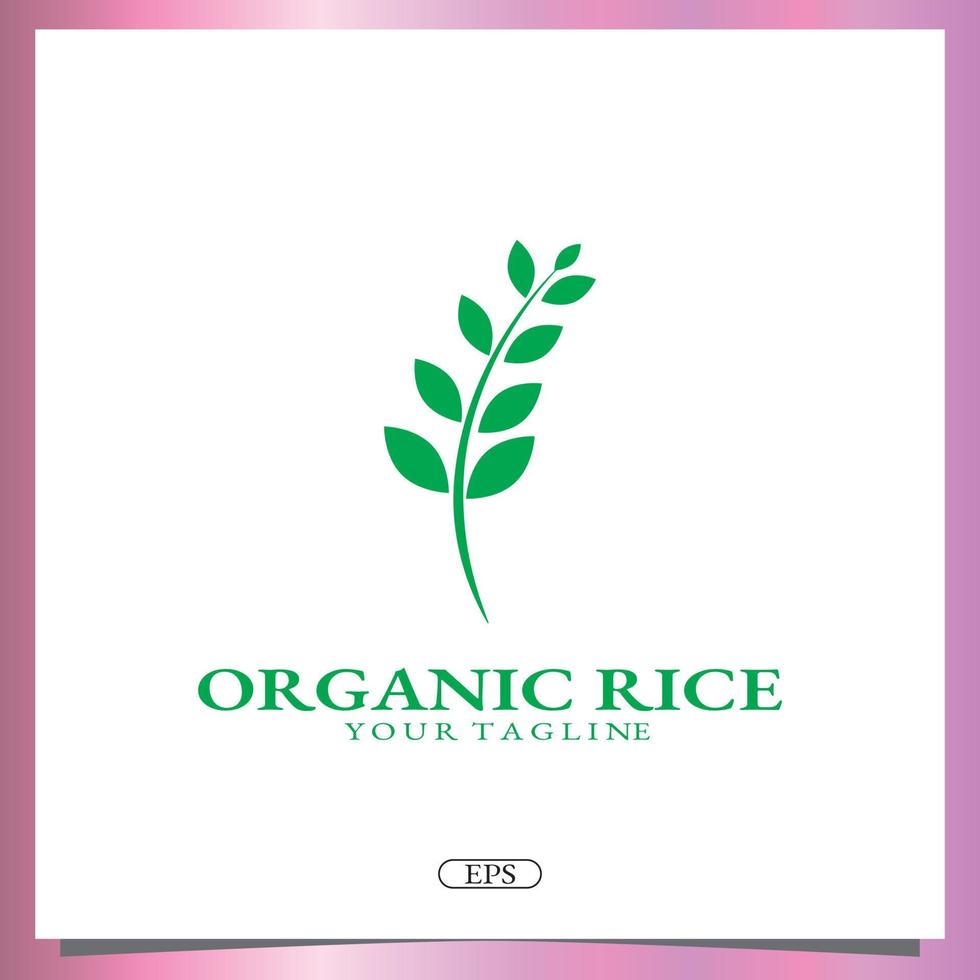 organic rice logo premium elegant template vector eps 10