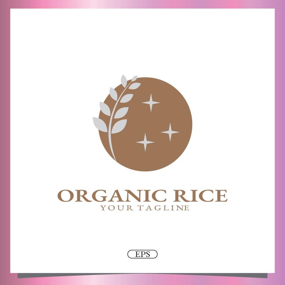 organic rice logo premium elegant template vector eps 10