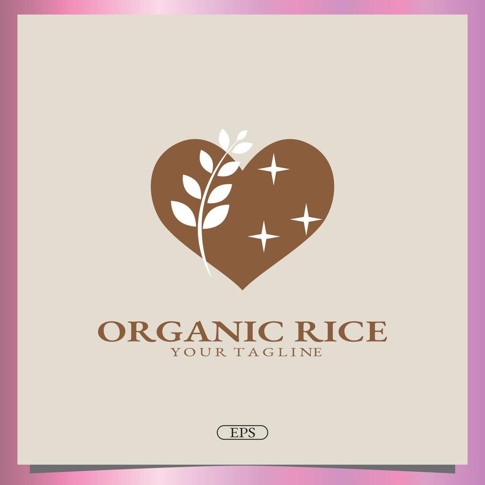 organic rice logo premium elegant template vector eps 10