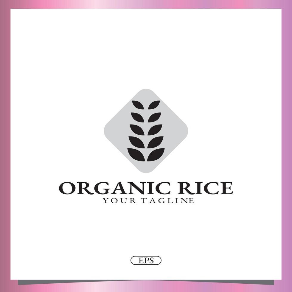 organic rice logo premium elegant template vector eps 10