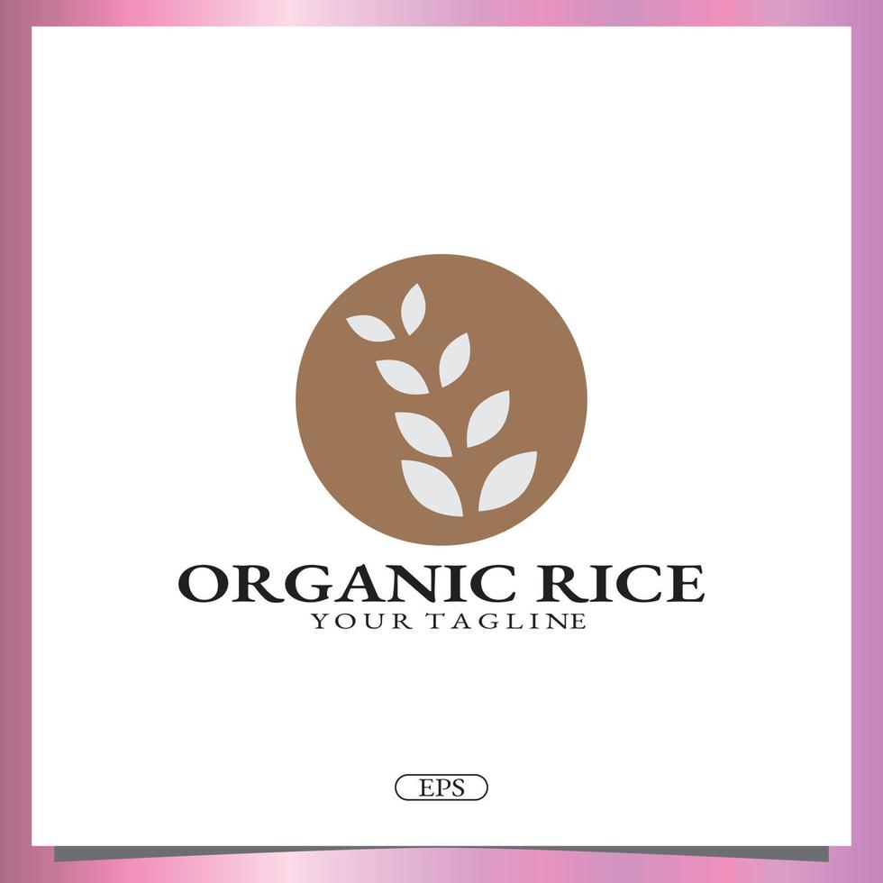 organic rice logo premium elegant template vector eps 10