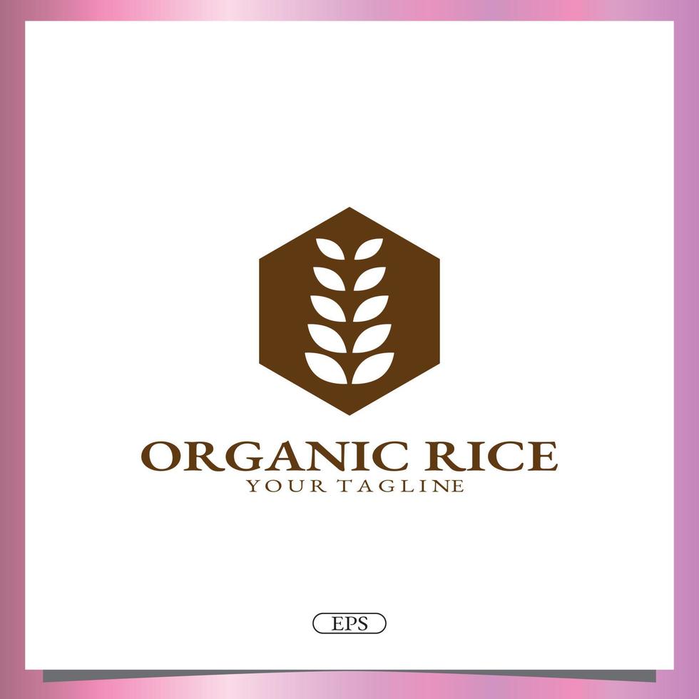 organic rice logo premium elegant template vector eps 10