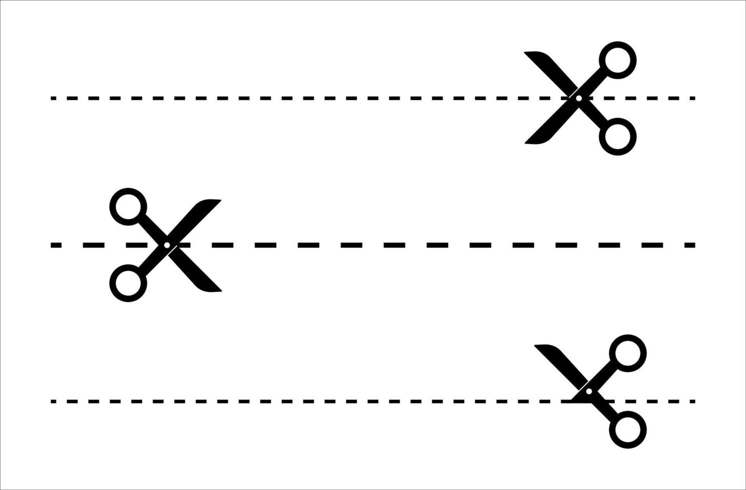 Scissors with cut line icon. cut along the contour. simple vector illustration