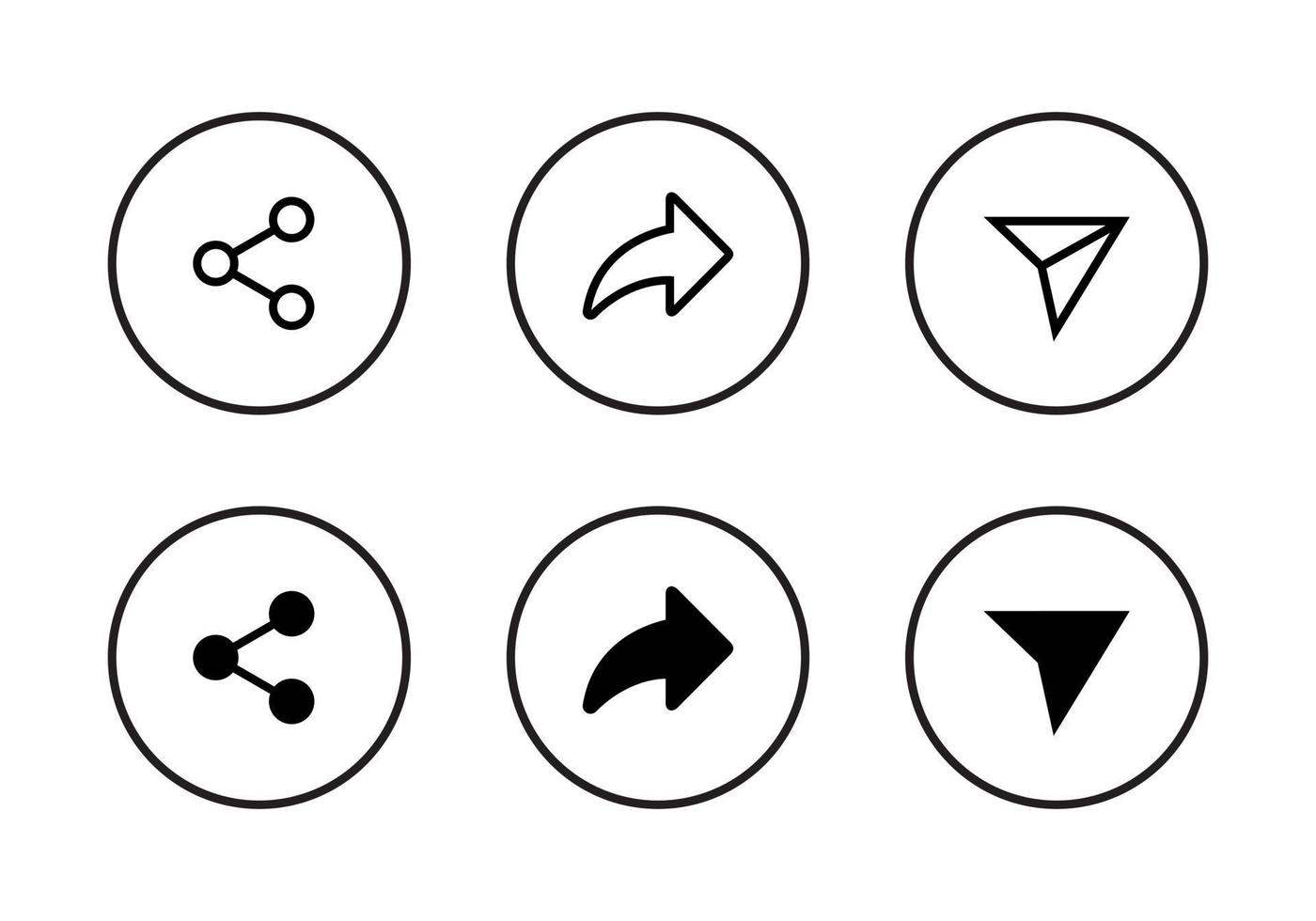 Share Icon Set Collection for Web or Mobile App vector