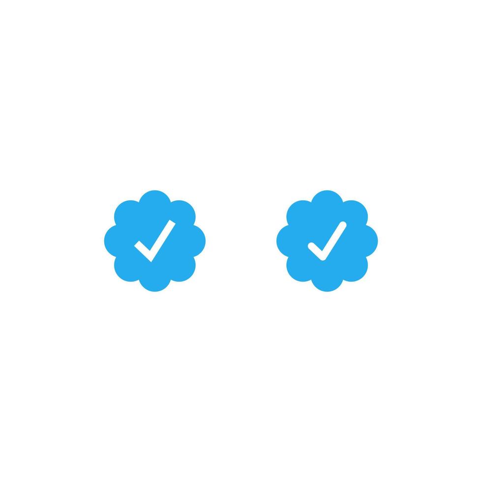 Blue Check, Verified, Official Tick Icon Vector of Social Media