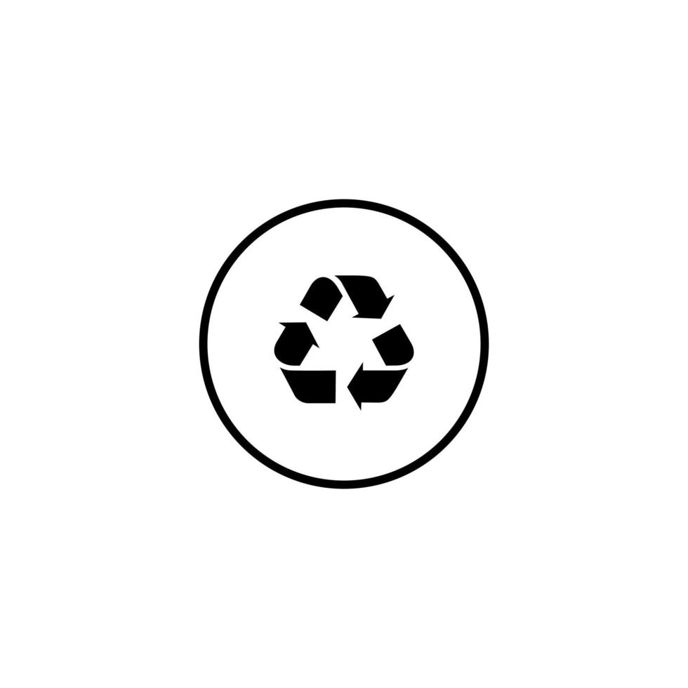 vector de icono de reciclaje para web o aplicación móvil. símbolo de signo de reciclaje