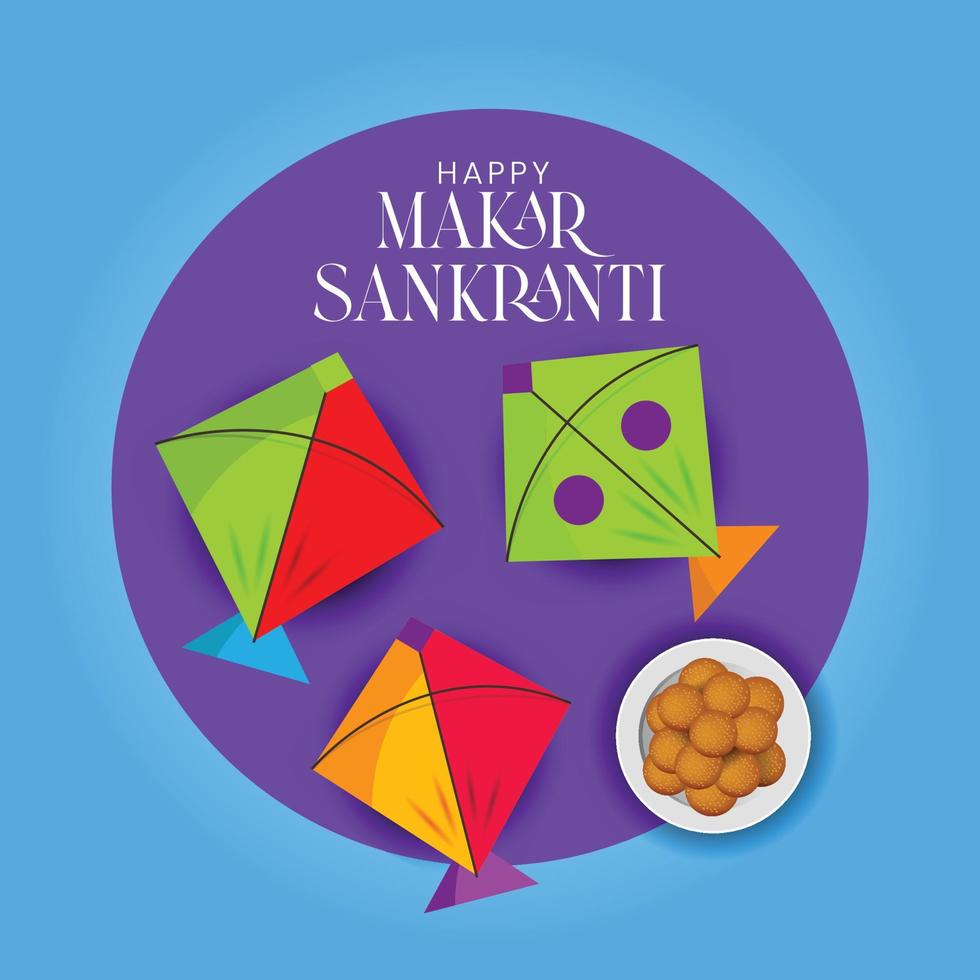 festival de cometas makar sankranti vector