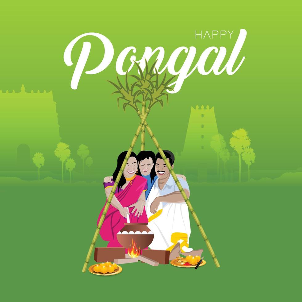 festival del sur de la india pongal vector