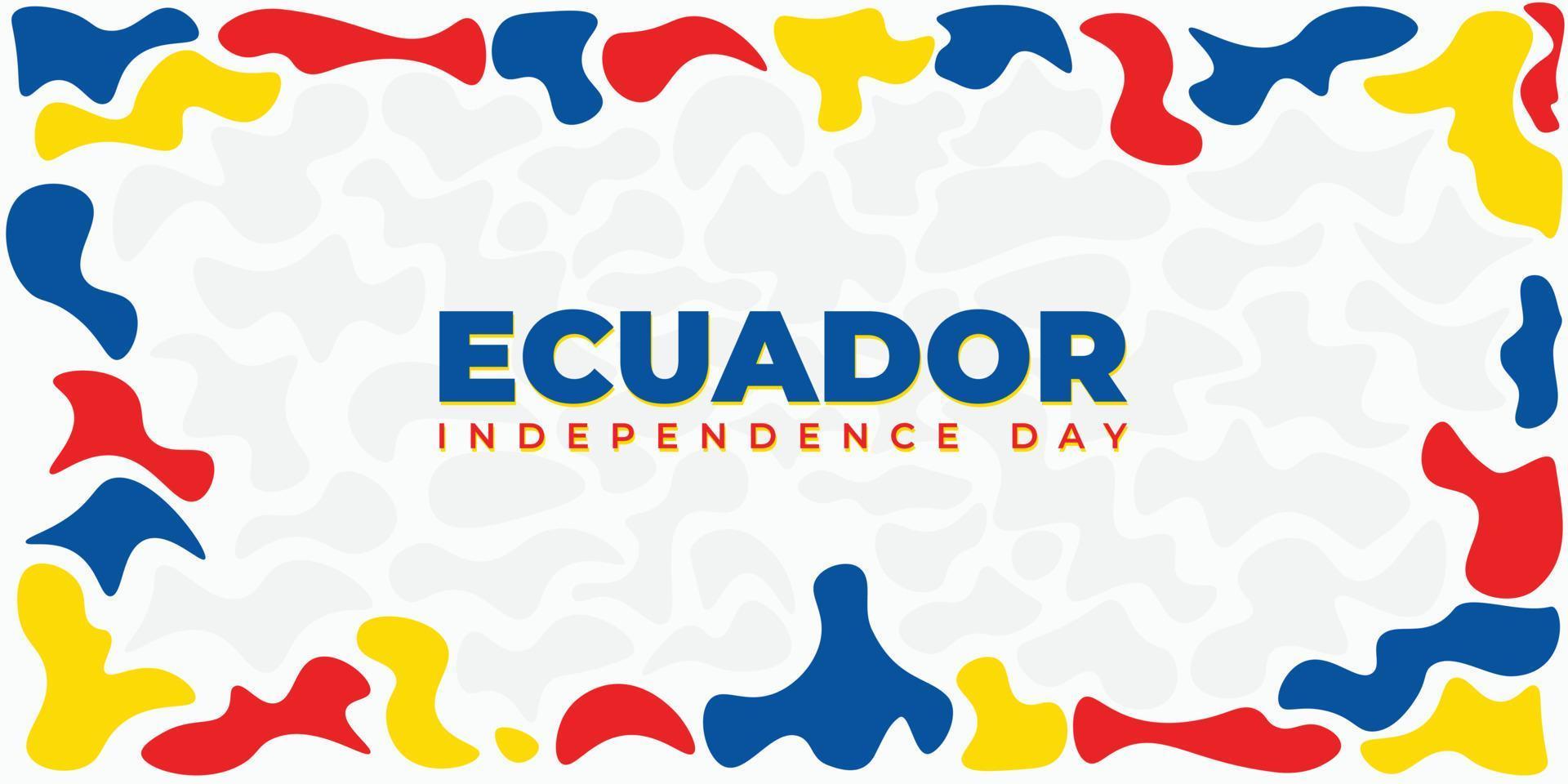Ecuador Independence Day with yellow blue and red painting design. vector