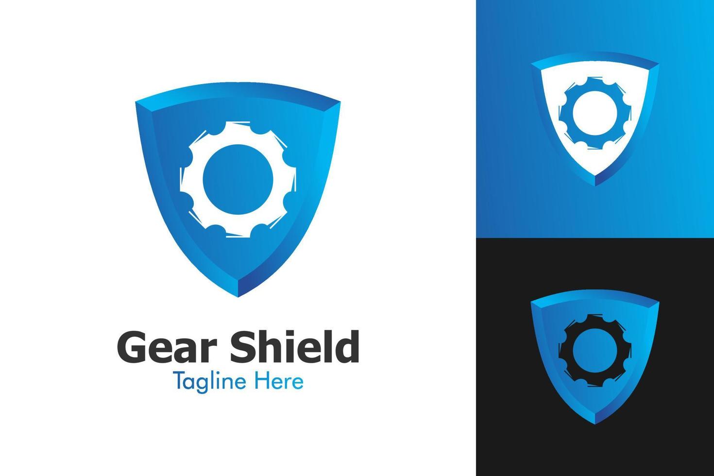 Illustration Vector Graphic of Gear Shield Logo. Perfect to use for Technology Company