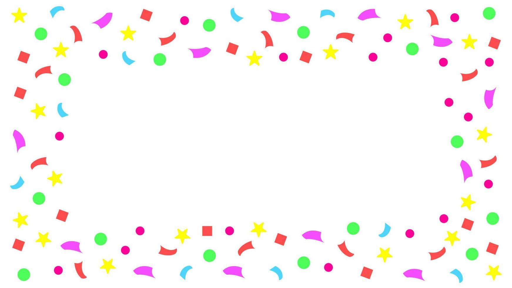 Celebration colorful confetti border frame vector