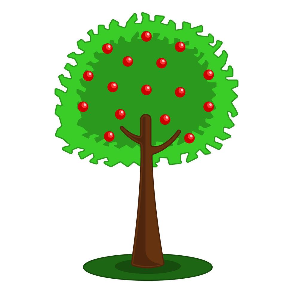 árbol con manzanas dibujos animados plana 5861558 Vector en Vecteezy