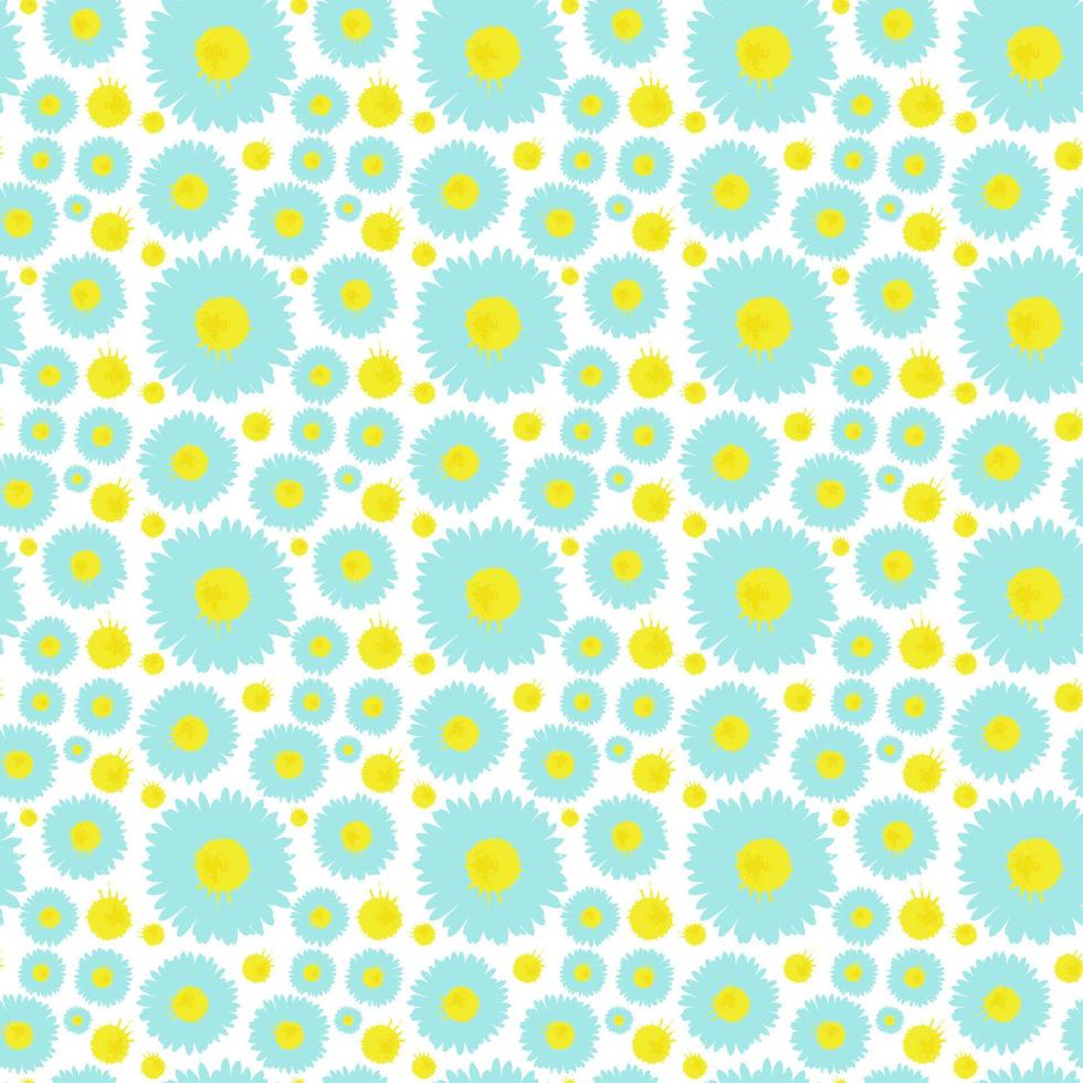 seamless pattern background with daisy flowers vector