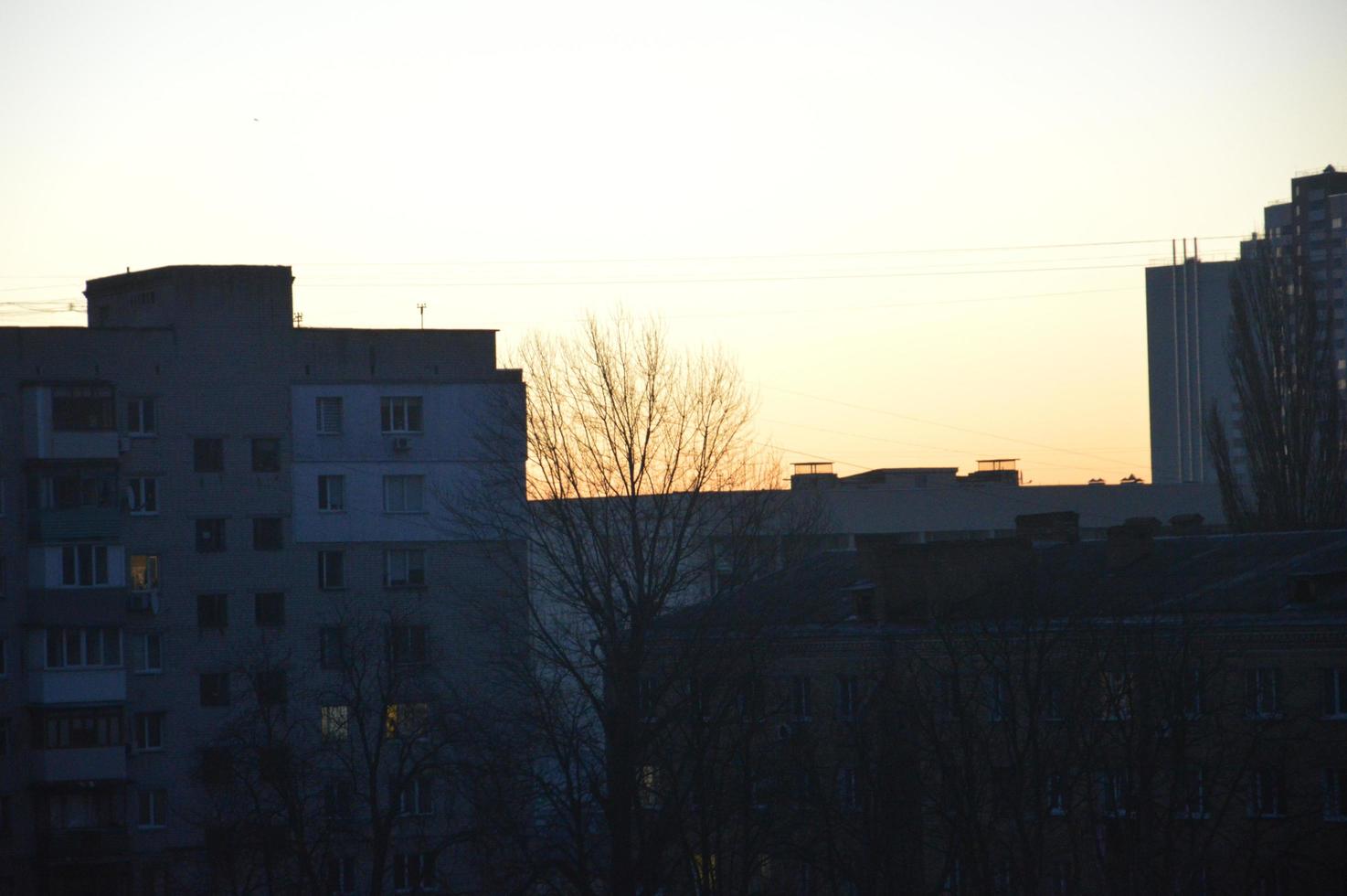 Residential new buildings at daybreak in the city photo