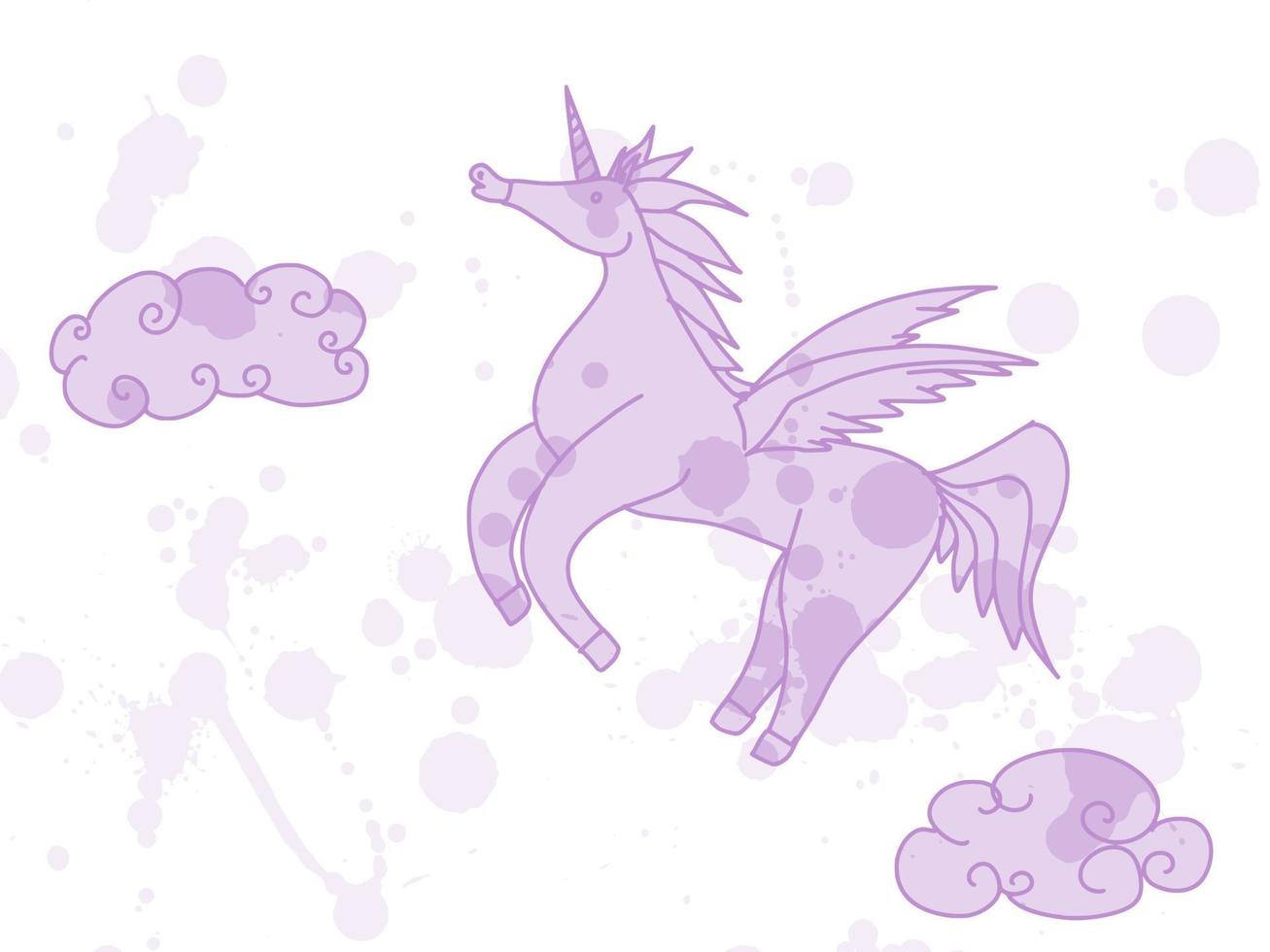 purple unicorn cute illustration sketch doodle new vector