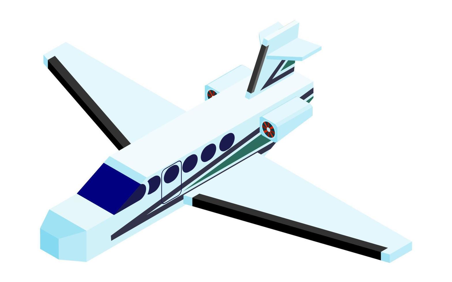 small plane isometric machine. vector air