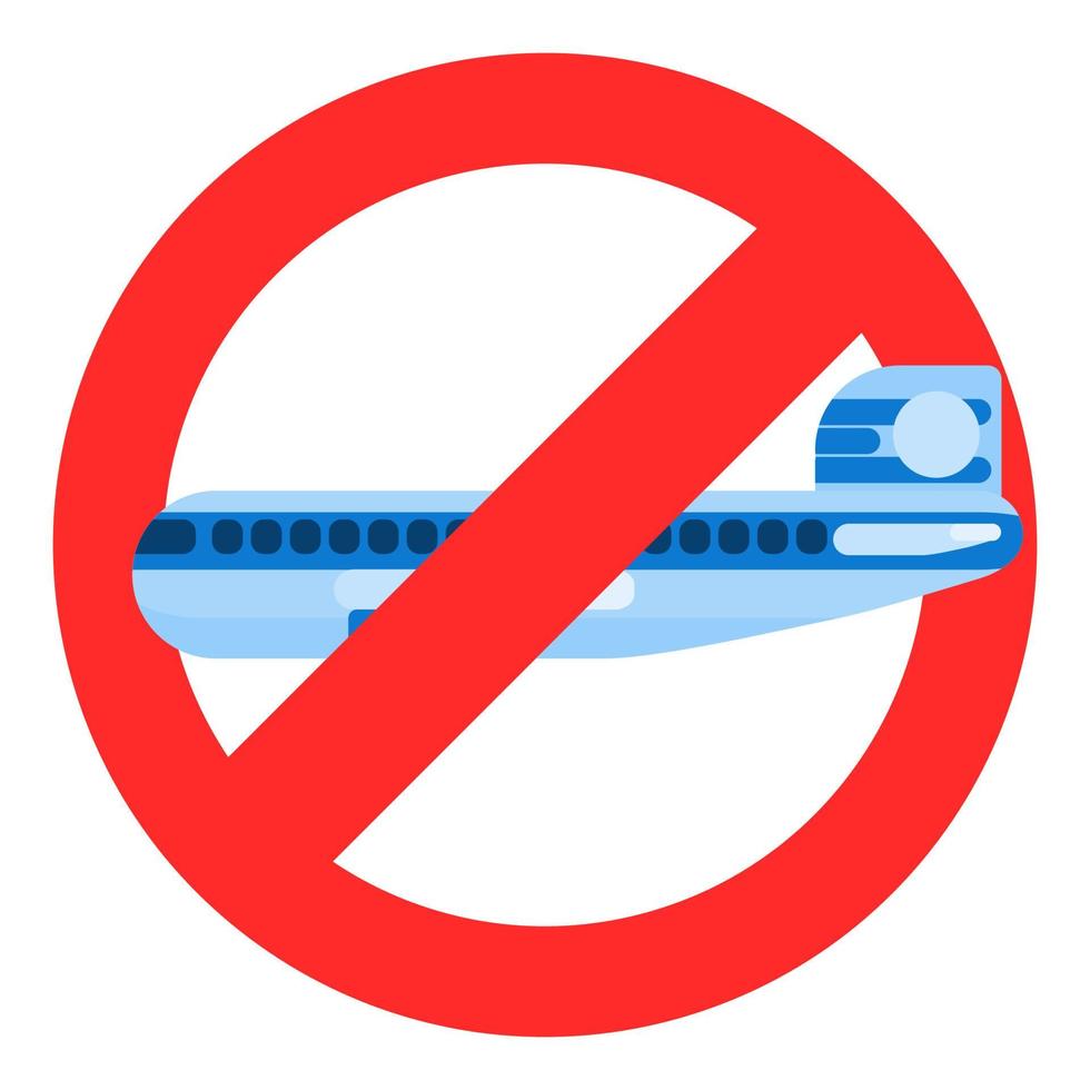 ban on flying in the sky aircraft. flat poster vector