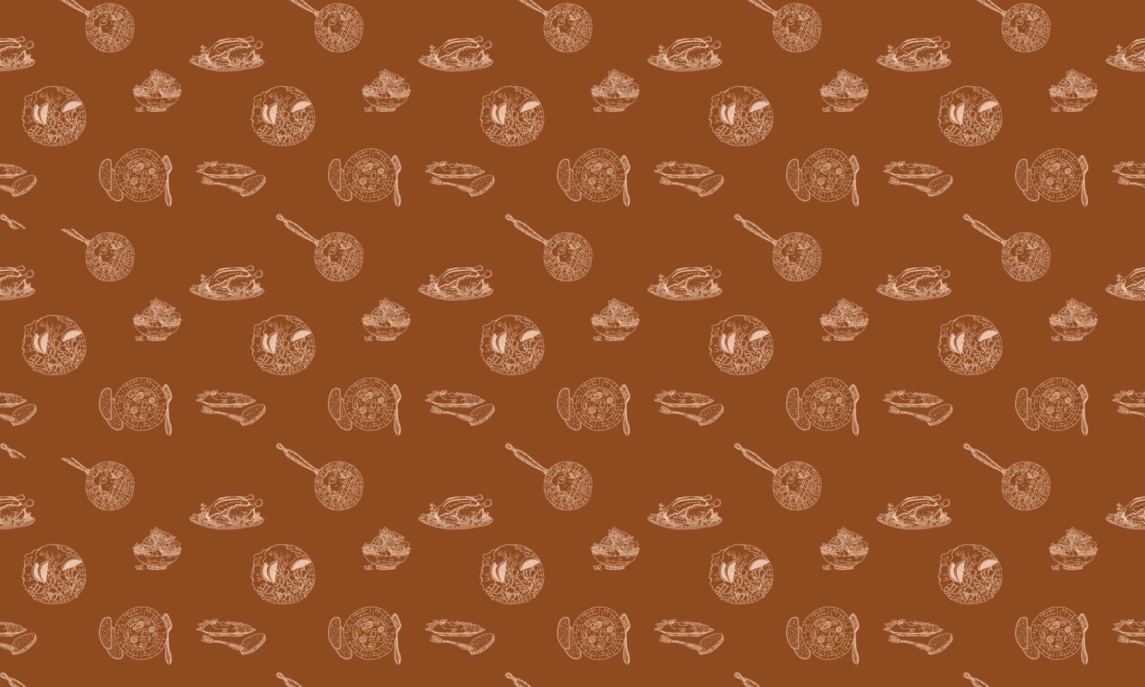 background culinary dishes brown color. sketch vector