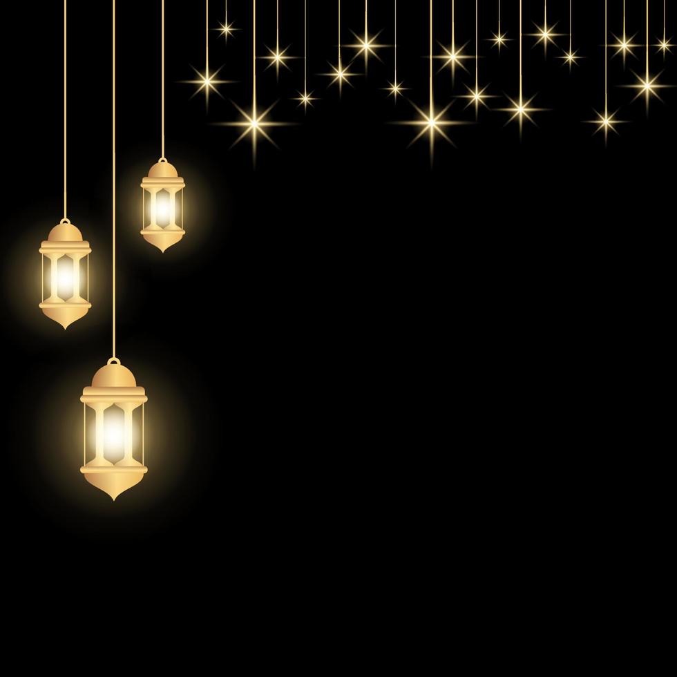 Decorative template design for ramadan with stars and lantern. Ramadan kareem with lantern. Vector illustration