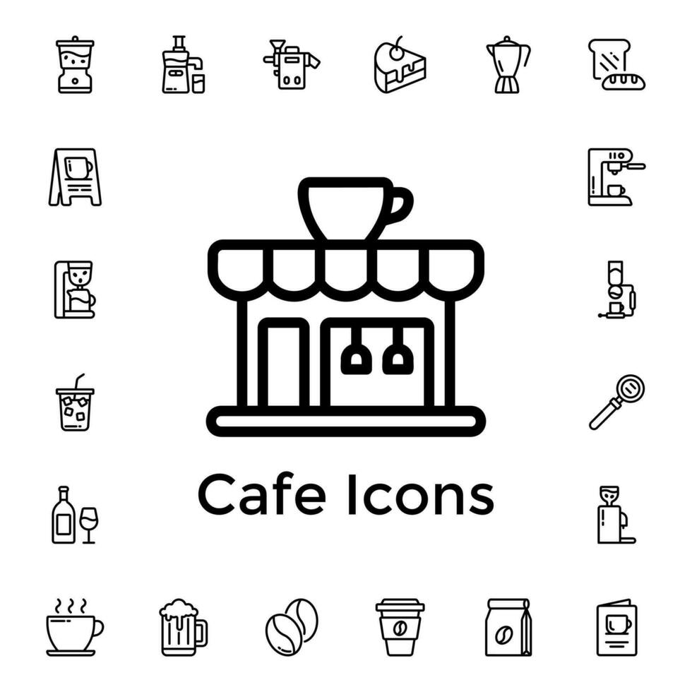 Vector Graphic of Cafe Icons. Perfect for application related to cafe.