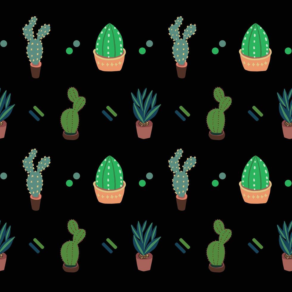 cactus pattern for printing vector