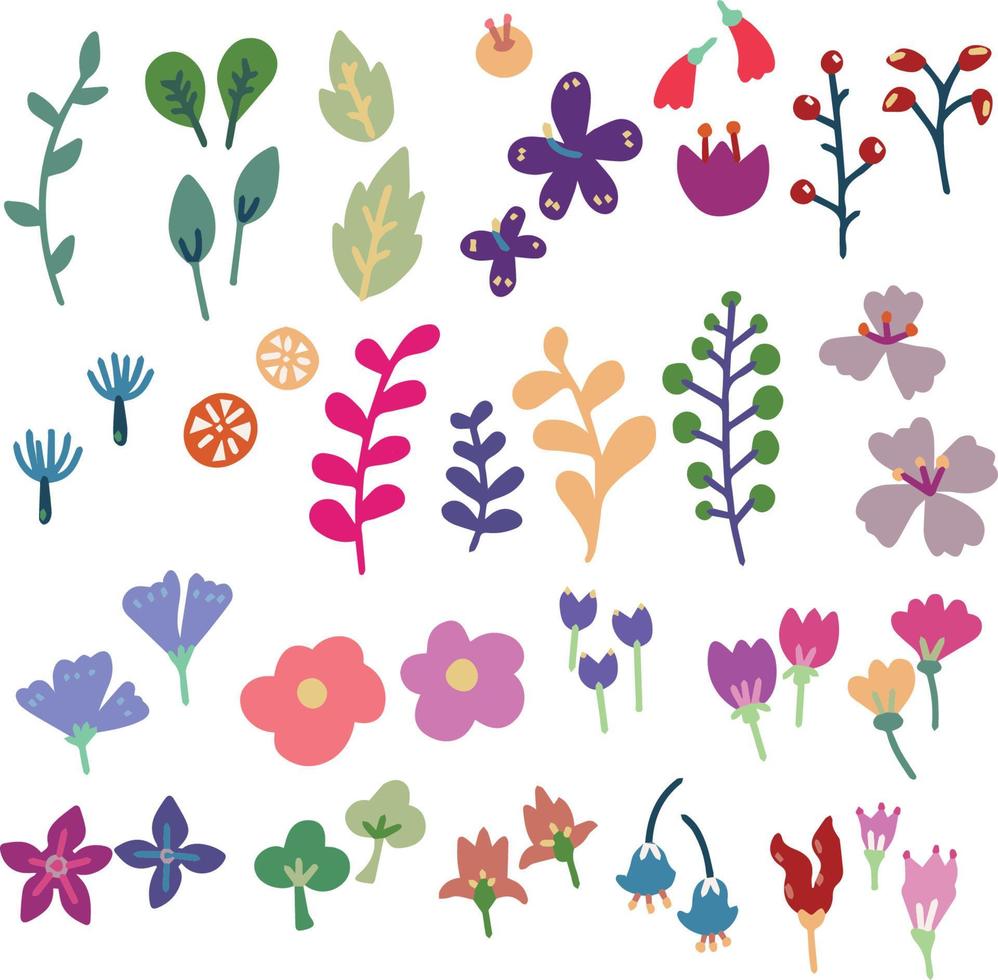 cute colorful flower illustrator vector