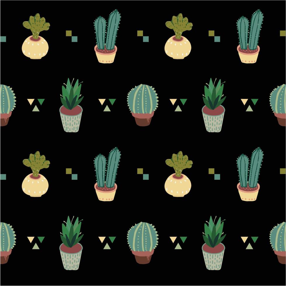 cactus pattern for printing vector