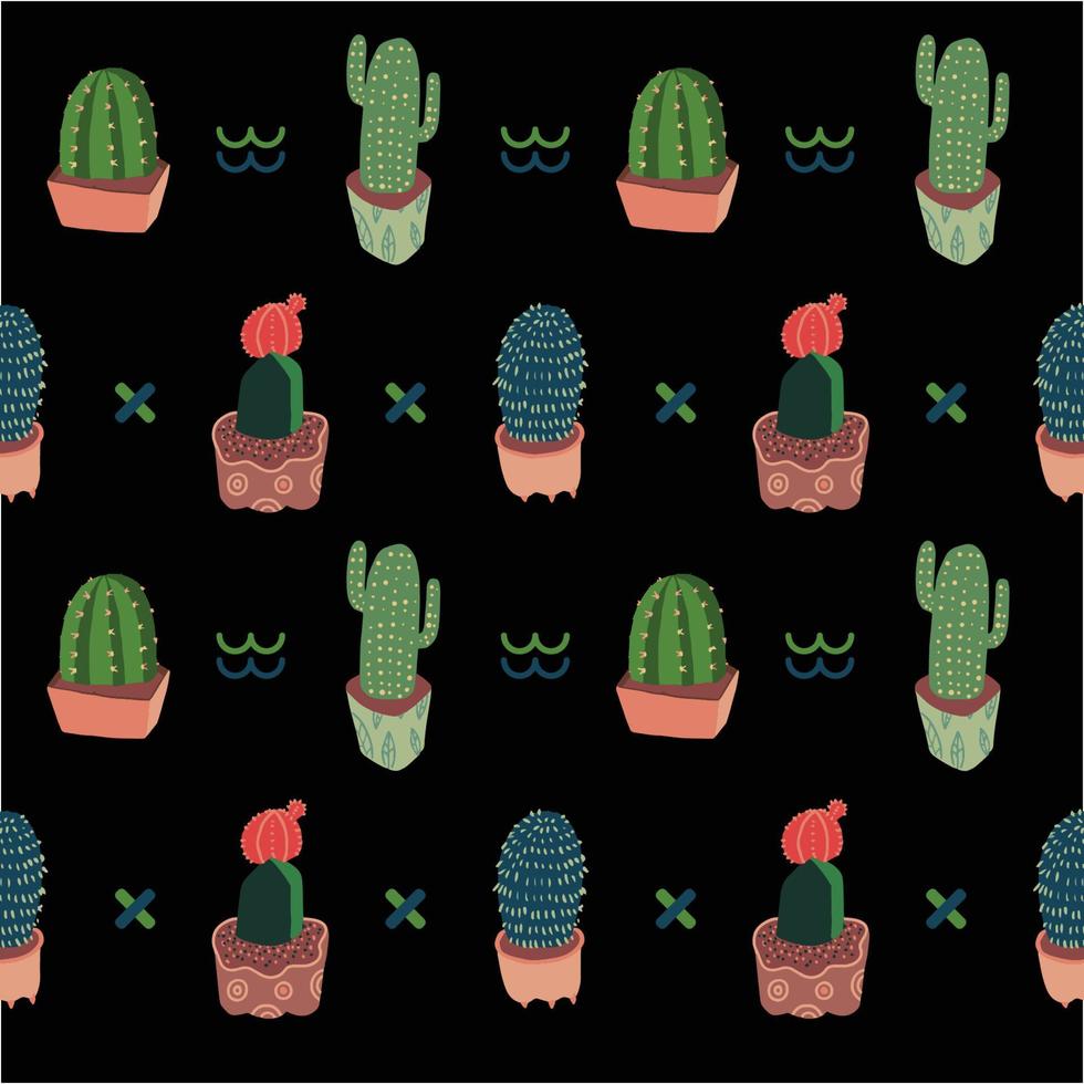 patrón de cactus para imprimir vector