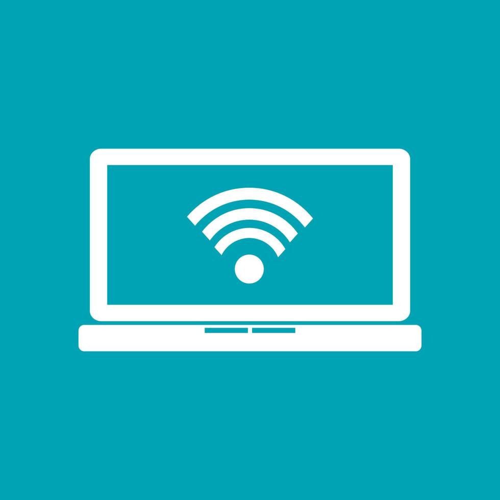 Wireless connection on laptop icon. Wireless connectivity on device concept. vector